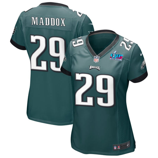 Avonte Maddox Philadelphia Eagles Nike Women's Super Bowl LVII Game Jersey - Midnight Green