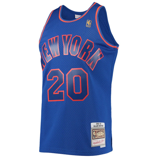 Men's Allan Houston Mitchell & Ness Knicks 1996-97 Throwback Dark Swingman Jersey - Blue