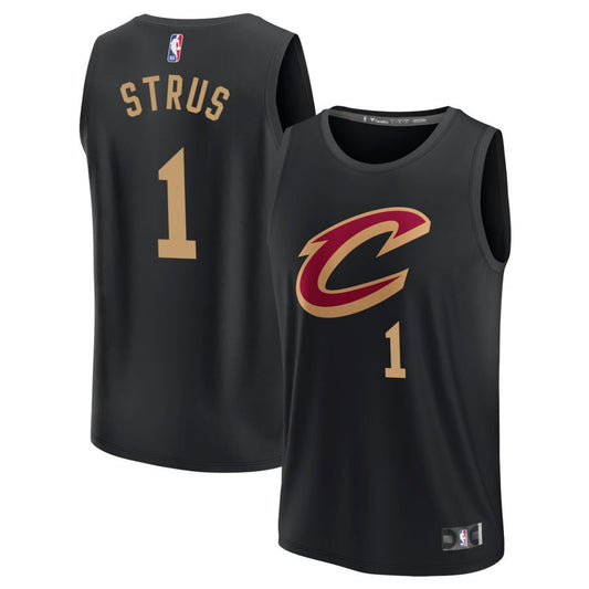 Max Strus  Cleveland Cavaliers Fanatics Branded Fast Break Jersey - Black - Statement Edition