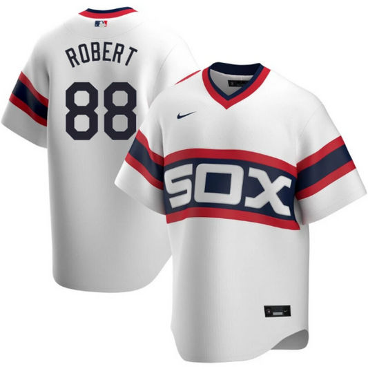 Men's Chicago White Sox Luis Robert Cooperstown Collection White Home 1983 Alternate Replica Team Jersey