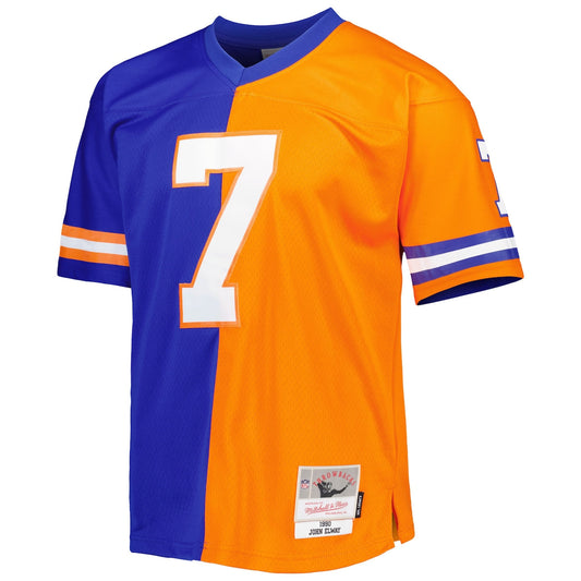 Men's John Elway Mitchell & Ness Broncos 2015 Split Legacy Replica Jersey - Blue