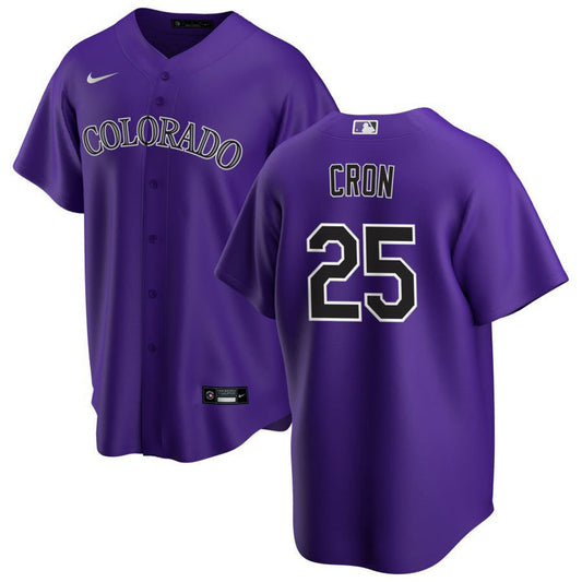 Youth Colorado Rockies CJ Cron Cool Base Replica Alternate Jersey - Purple