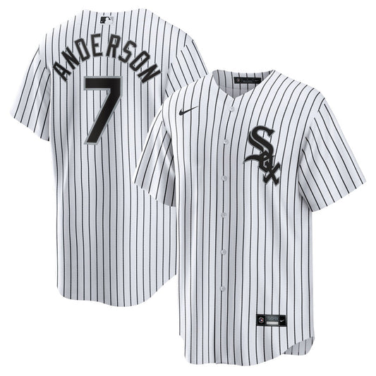 Men's Chicago White Sox Tim Anderson Home White Replica Player Name Jersey