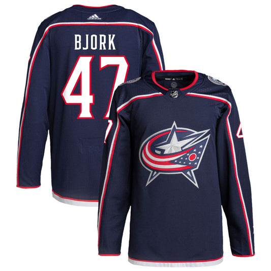 Marcus Bjork Columbus Blue Jackets adidas Home Primegreen Authentic Pro Jersey - Navy