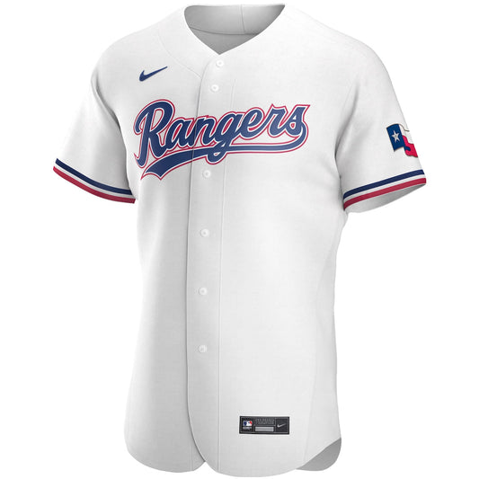 Men's  Nike Rangers Home Authentic Team Logo Jersey - White