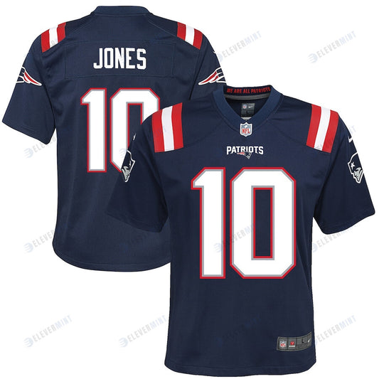 Mac Jones 10 New England Patriots YOUTH Game Jersey - Navy