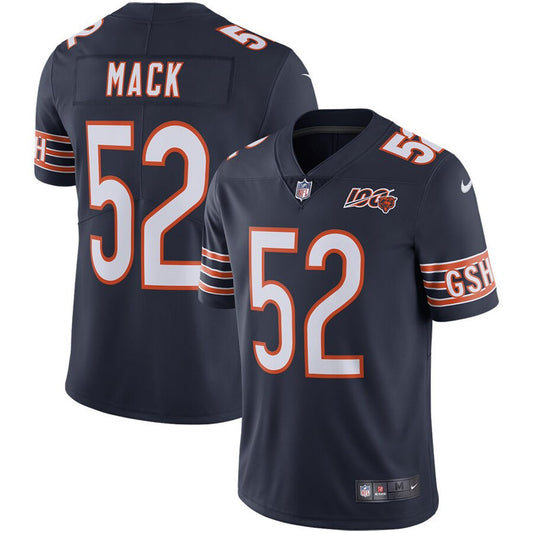 Men's Chicago Bears Khalil Mack Navy NFL 100th Season Limited Jersey