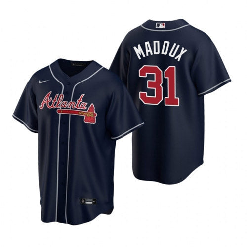 Men's Atlanta Braves Greg Maddux Replica Alternate Jersey - Navy