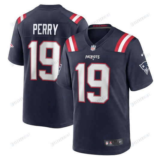 Malcolm Perry 19 New England Patriots Men Game Jersey - Navy