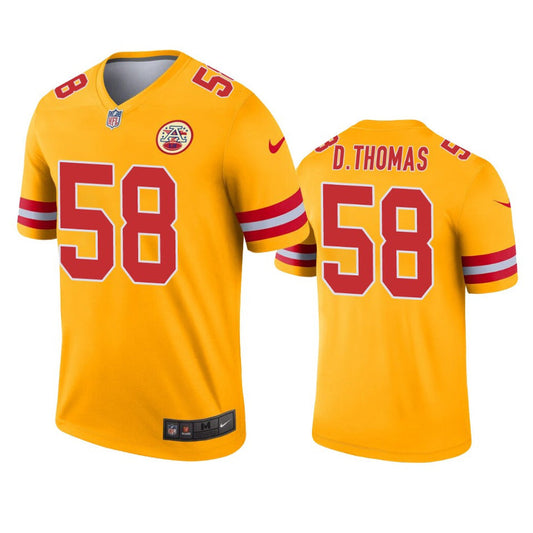 Men's Kansas City Chiefs Derrick Thomas Inverted Legend Jersey - Gold