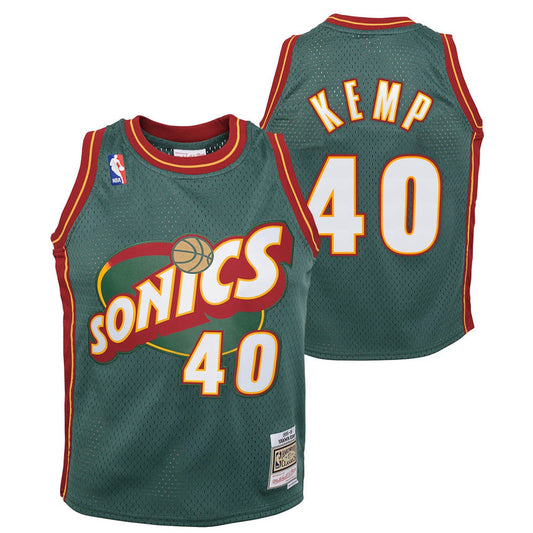 Youth Shawn Kemp Seattle Supersonics Mitchell & Ness 1996-96 Green NBA Swingman Hardwood Classics Jersey