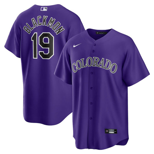 Men's Colorado Rockies Charlie Blackmon Alternate Player Name Jersey - Purple