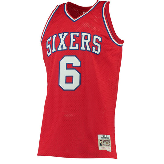 Men's Julius Erving Mitchell & Ness 76ers Swingman Jersey - Red