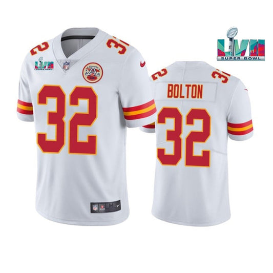 Men's Kansas City Chiefs Nick Bolton Super Bowl 57 Game Vapor Jersey White