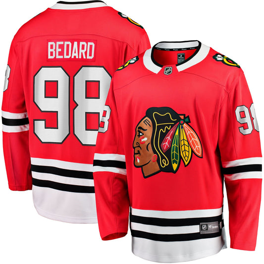 Men's Fanatics Branded Connor Bedard Red Chicago Blackhawks 2023 NHL Draft Home Breakaway Player Jersey