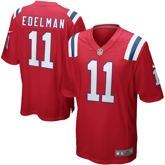 Youth New England Patriots Julian Edelman Youth Alternate Game Jersey Red