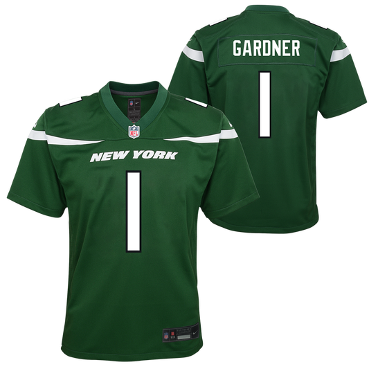 Youth Sauce Gardner New York Jets Green Game Replica Jersey