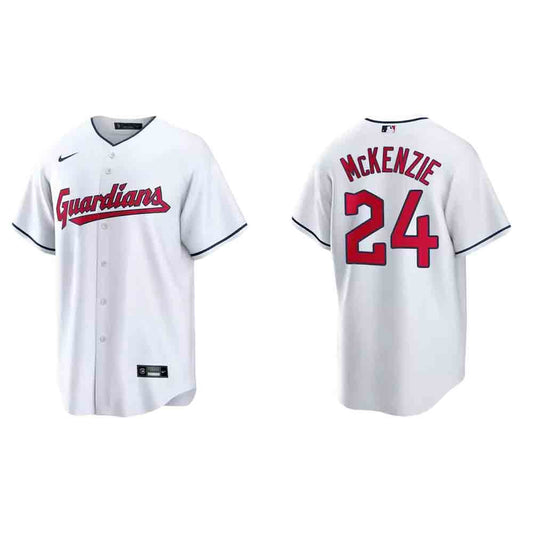 Men's Cleveland Guardians Triston McKenzie Cool Base Replica Home Jersey - White