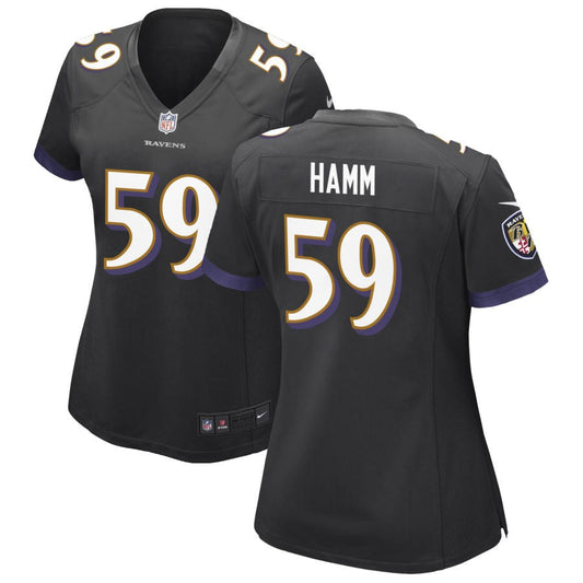 Malik Hamm Baltimore Ravens Nike Women's Alternate Game Jersey - Black