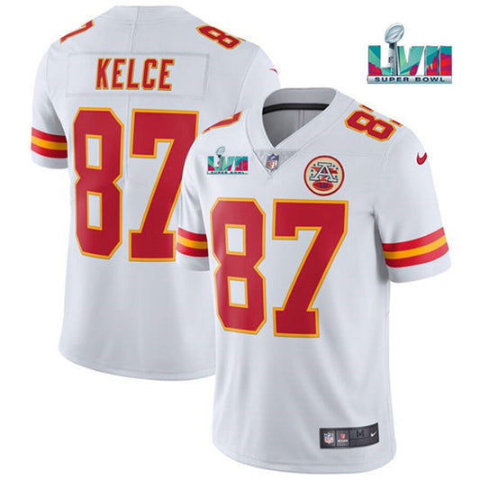 Men's Kansas City Chiefs Travis Kelce Super Bowl 57 Game Vapor Jersey White