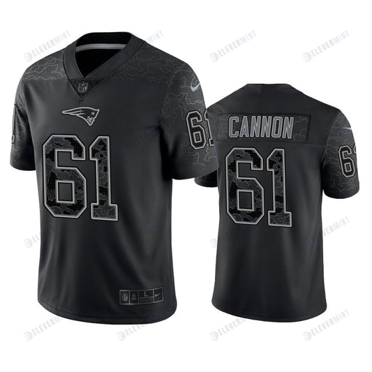 Marcus Cannon 61 New England Patriots Black Reflective Limited Jersey - Men