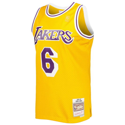 Men's Eddie Jones Mitchell & Ness Lakers '71 Swingman Jersey - Gold