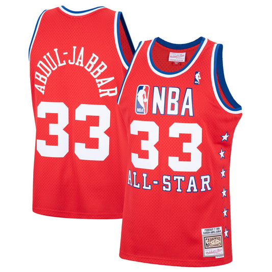 Men's Kareem Abdul-Jabbar Mitchell & Ness Western Conference 1988 All-Star Hardwood Classics Swingman Jersey - Red