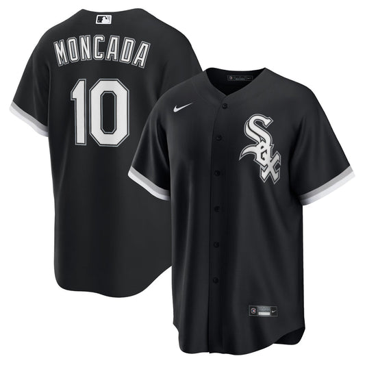 Men's Chicago White Sox Yoan Moncada Black Alternate Replica Player Name Jersey