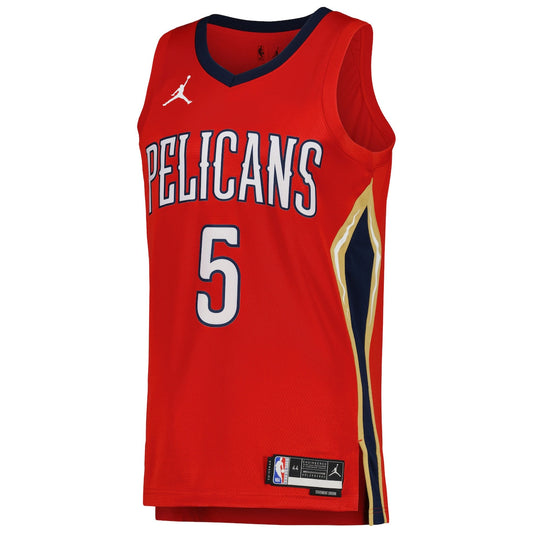 Men's Herbert Jones Jordan Pelicans Swingman Jersey Statement Edition - Red