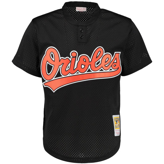 Men's Cal Ripken Jr. Mitchell & Ness Orioles Cooperstown Mesh Batting Practice Jersey - Black