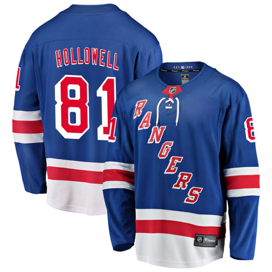 Mac Hollowell New York Rangers Fanatics Branded Home Breakaway Jersey - Blue