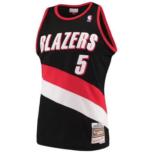 Men's Jermaine O'Neal Mitchell & Ness Trailblazers Swingman Jersey - Black