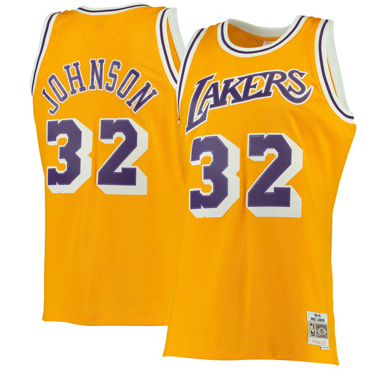 Magic Johnson Los Angeles Lakers Mitchell & Ness Hardwood Classics Swingman Jersey - Gold