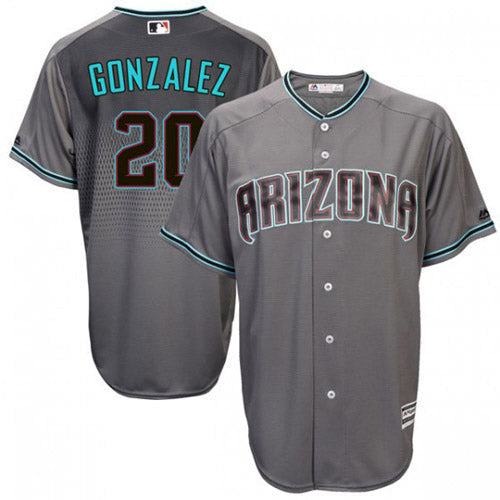 Men's Arizona Diamondbacks Luis Gonzalez Replica Road Jersey - Teal/Gray