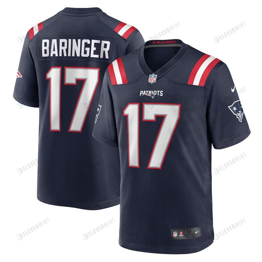 Bryce Baringer 17 New England Patriots Men Team Game Jersey - Navy