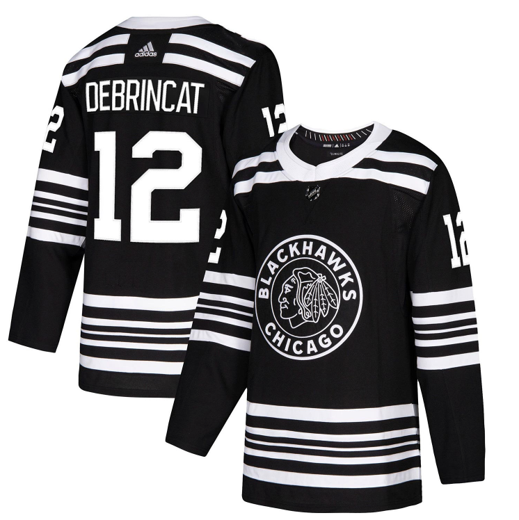 Men's Chicago Blackhawks Alex DeBrincat adidas Black Alternate 2019/20 Authentic Player Jersey