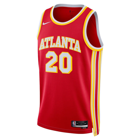 Men's John Collins Nike Hawks 2022/23 Swingman Jersey Icon Edition - Red