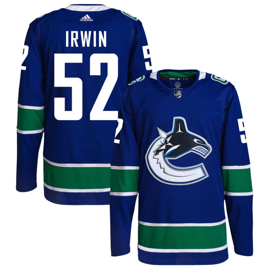 Matt Irwin Vancouver Canucks adidas Home Primegreen Authentic Pro Jersey - Royal