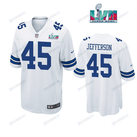 Malik Jefferson 45 Dallas Cowboys Super Bowl LVII Super Bowl LVII White Men Game Jersey