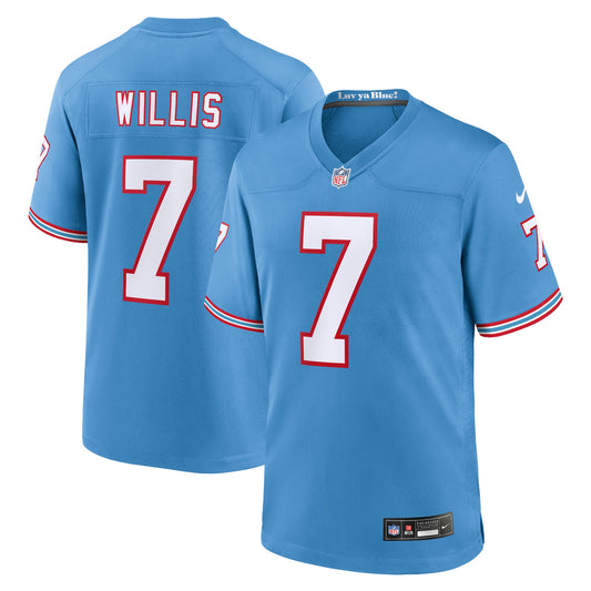 Malik Willis Tennessee Titans Nike Oilers Throwback Alternate Game Player Jersey - Light Blue