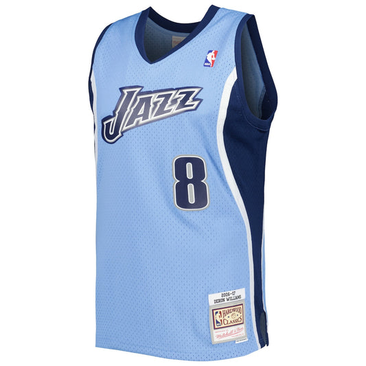 Men's Deron Williams Mitchell & Ness Jazz 2001/02 Hardwood Classics Swingman Jersey - Blue