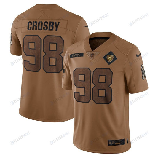 Maxx Crosby 98 Las Vegas Raiders 2023 Salute To Service Limited Jersey - Brown