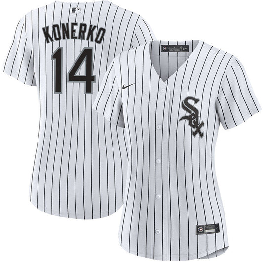 Women's Paul Konerko Chicago White Sox White Home Premium Stitch Replica Jersey