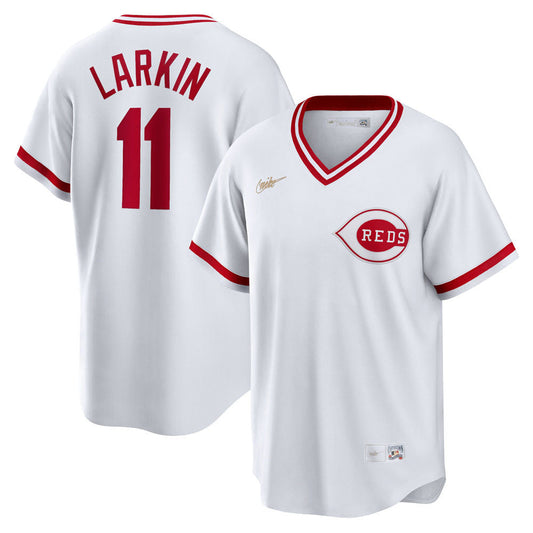 Men's Cincinnati Reds Barry Larkin Home Cooperstown Collection Player Jersey - White