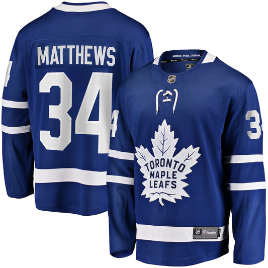 Men's Auston Matthews Fanatics Maple Leafs Home Premier Breakaway Jersey - Blue