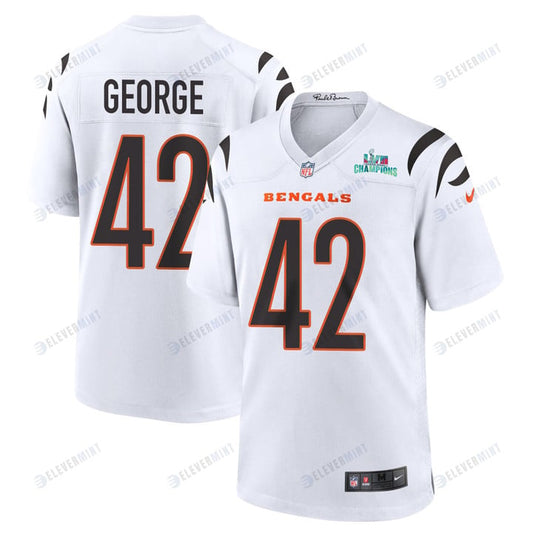 Allan George 42 Cincinnati Bengals Super Bowl LVII Champions Men Game Jersey - White