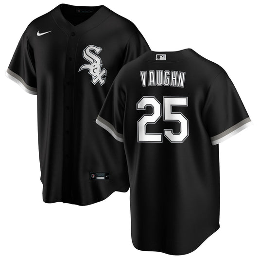 Men's Andrew Vaughn Chicago White Sox Black Alternate Premium Stitch Replica Jersey