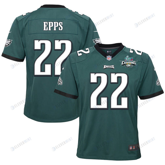 Marcus Epps 22 Philadelphia Eagles Super Bowl LVII Champions 2 Stars 2 Stars Youth Game Jersey - Black