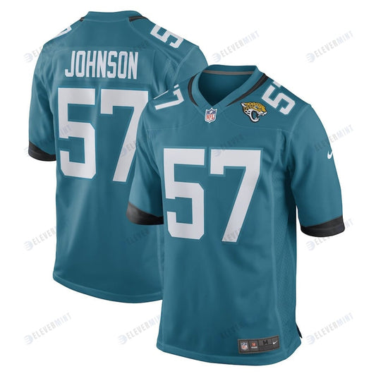 Caleb Johnson 57 Jacksonville Jaguars Men's Game Jersey - Teal