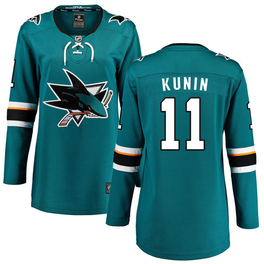 Luke Kunin San Jose Sharks Fanatics Branded Women's 2021/22 Home Breakaway Jersey - Teal